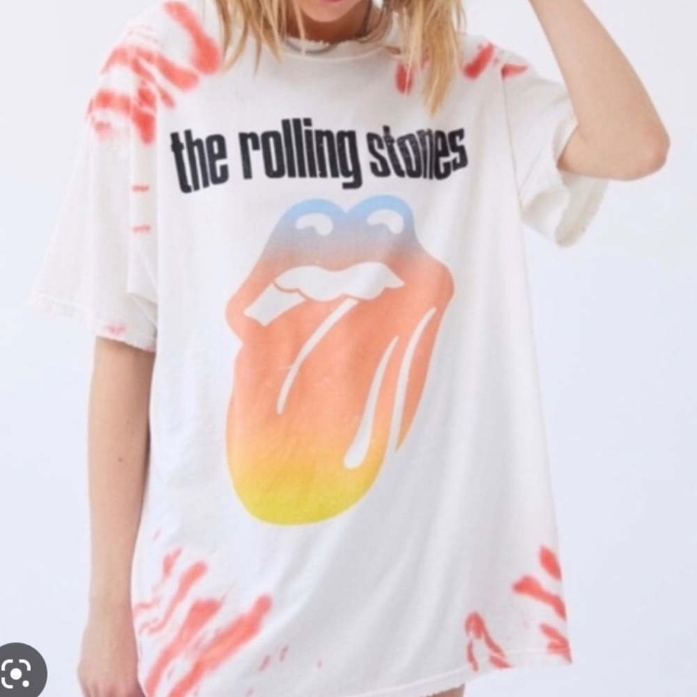 Urban Outfitters Tie Dye Rolling Stones Graphic Tee